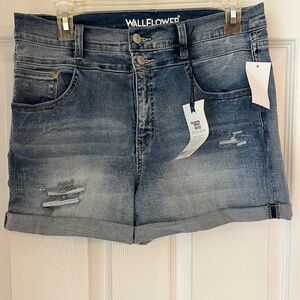 Wallflower NWT Distressed Blue Jean Shorts